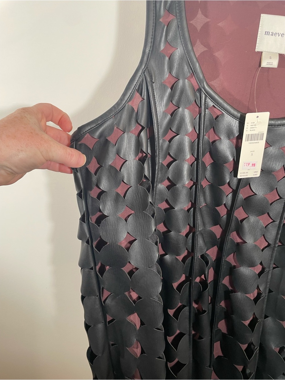 NWT Anthropology Maeve faux leather cutout swing dress S - Picture 3 of 5